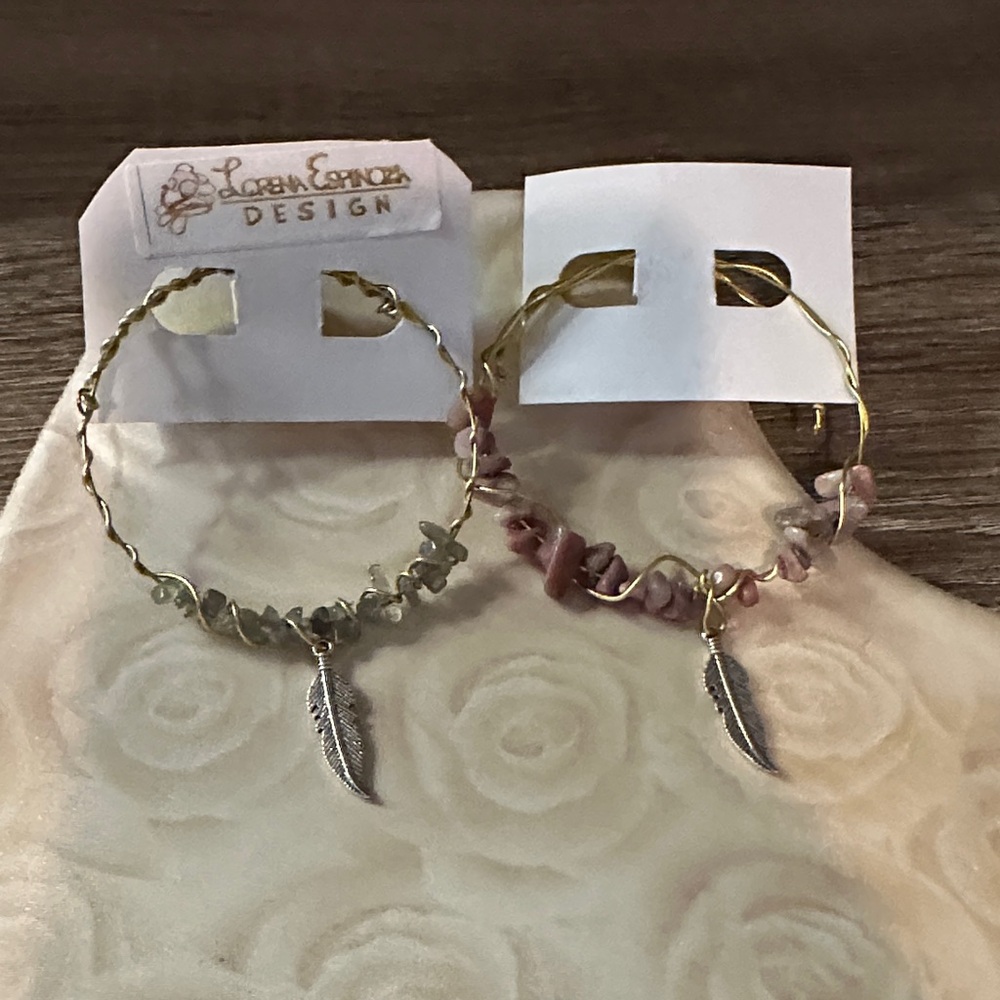 Lorena Espinoza designs Wire Gemstone Bracelets set of two